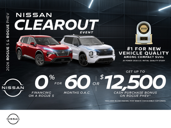 Get the 2026 Nissan Rogue S Today!