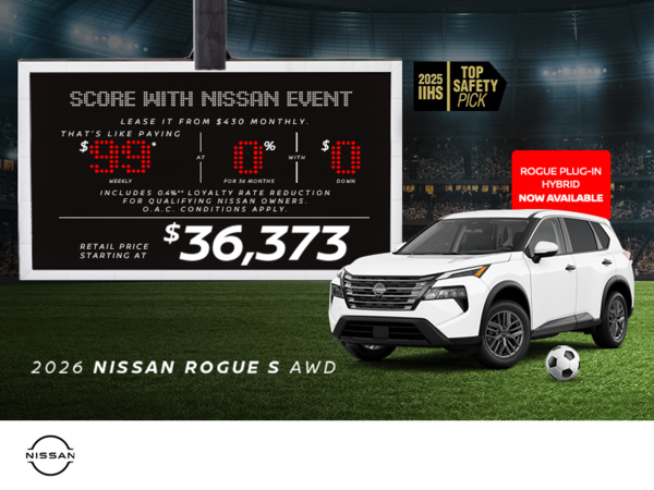Get the 2026 Nissan Rogue S Today!