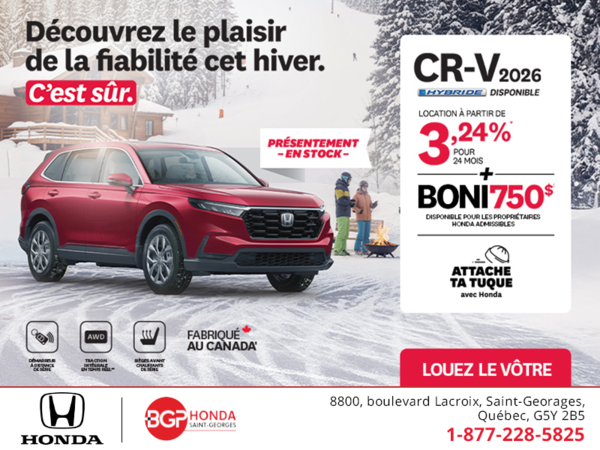 Obtenez le Honda CR-V 2026!