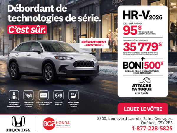 Obtenez le Honda HR-V 2026!
