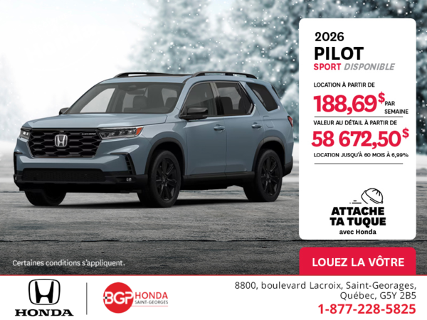 Obtenez le Honda Pilot 2026 !