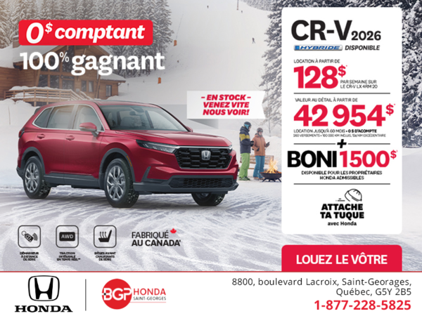 Obtenez le Honda CR-V 2026!