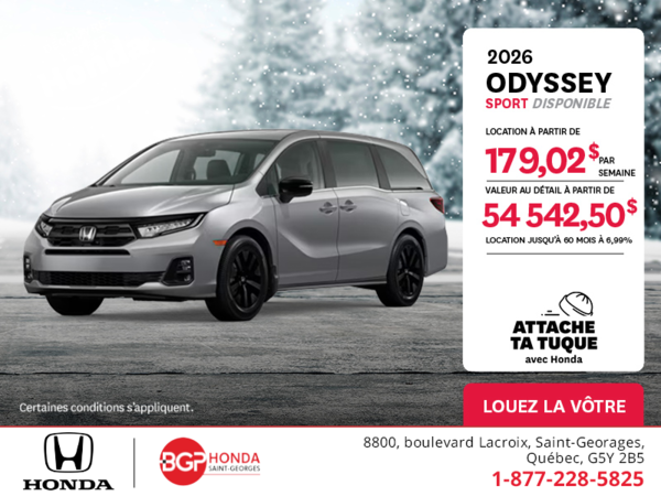Obtenez le Honda Odyssey 2026 !