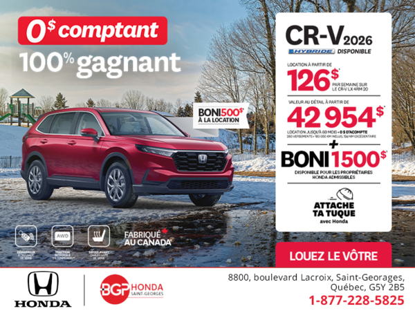 Obtenez le Honda CR-V 2026!