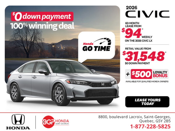 Get the 2026 Honda Civic Sedan!