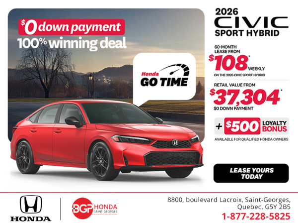 Get the 2026 Honda Civic Sedan Hybrid!