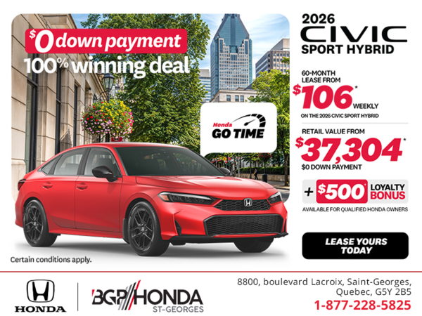 Get the 2026 Honda Civic Sedan Hybrid!