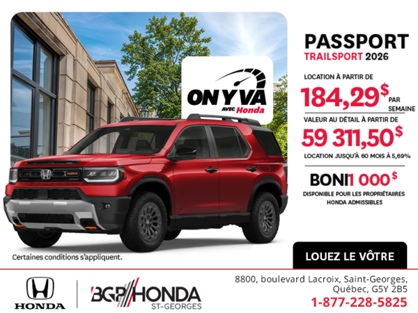 Obtenez le Honda Passport 2026 !