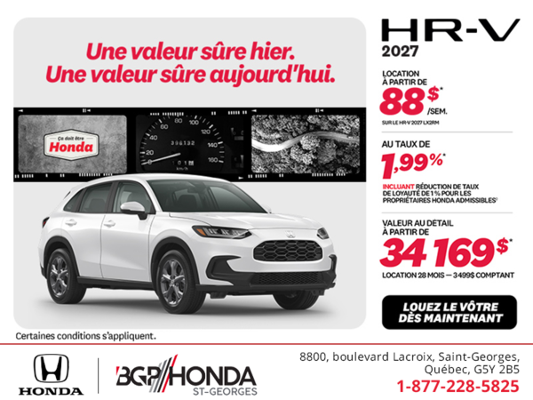Obtenez la Honda HR-V 2027!