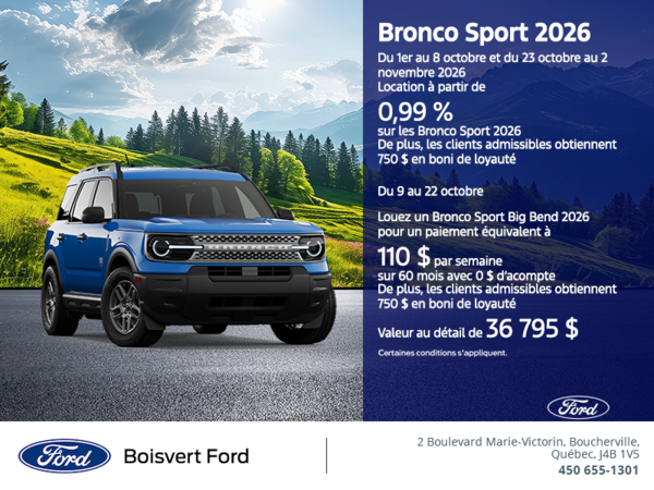 Ford Bronco Sport  2026