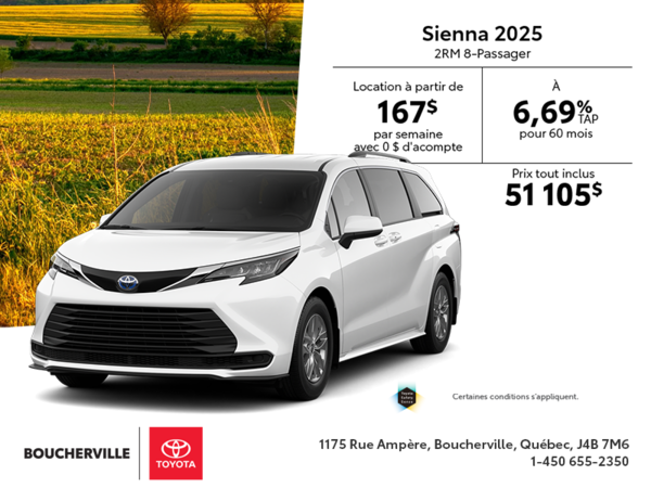 Toyota Sienna Hybride 2025