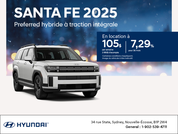 Procurez-vous le Hyundai Santa Fe 2025