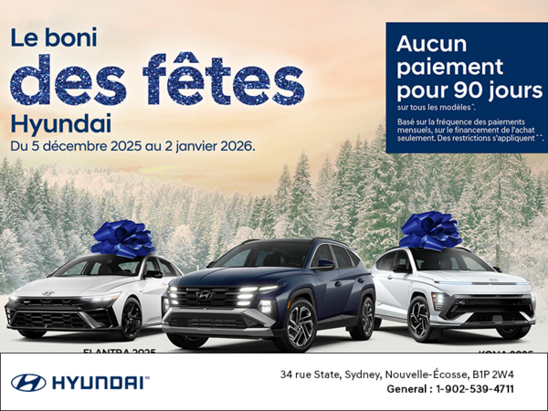 Boni des fêtes de Hyundai