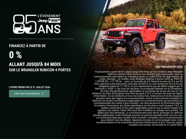 Conduisez un Jeep Wrangler 2026!