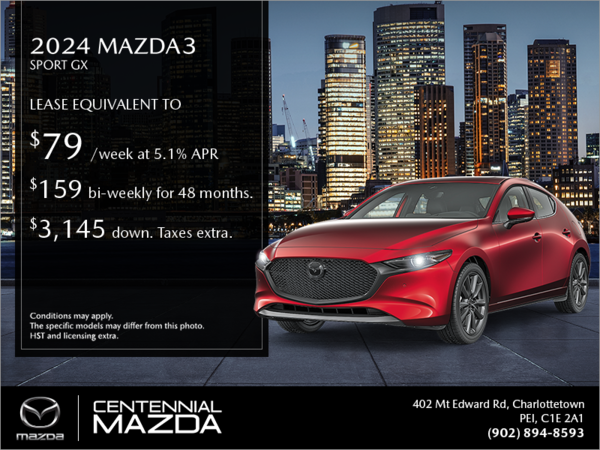 Get the 2024 Mazda3 Sport Today!