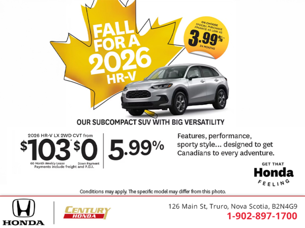 Get the 2026 Honda HR-V!