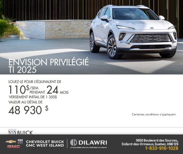 Procurez-vous la Buick Envision Privilégié TI 2025
