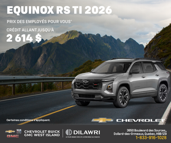 Procurez-vous le Chevrolet Equinox RS 2026