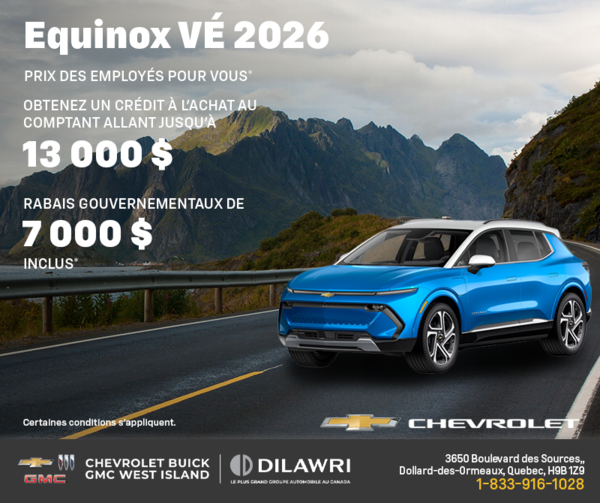 Procurez-vous le Chevrolet Equinox VÉ 2026