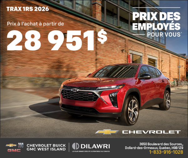 Le Chevrolet Trax 2RS 2026