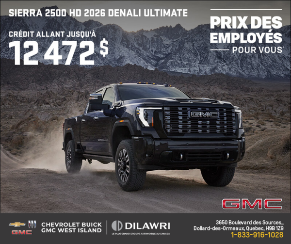 Le GMC  Sierra 2500 HD Denali Ultimate 2026