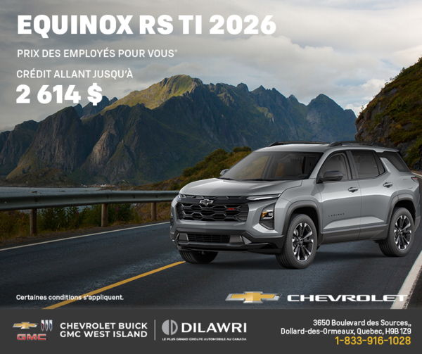 Procurez-vous le Chevrolet Equinox RS 2026