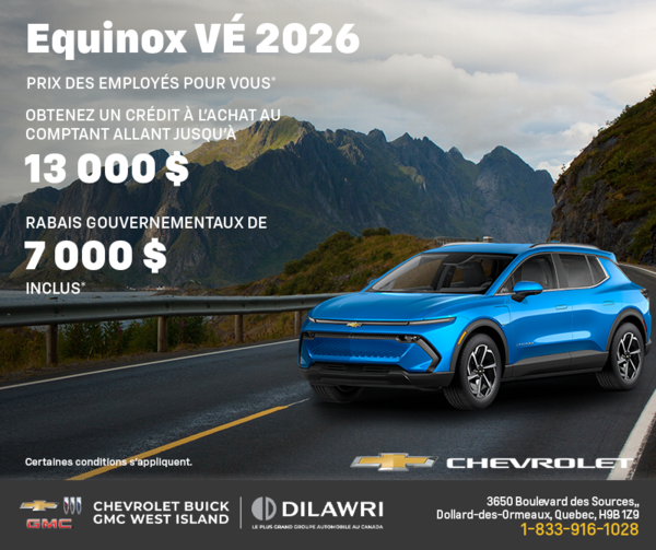 Procurez-vous le Chevrolet Equinox VÉ 2026