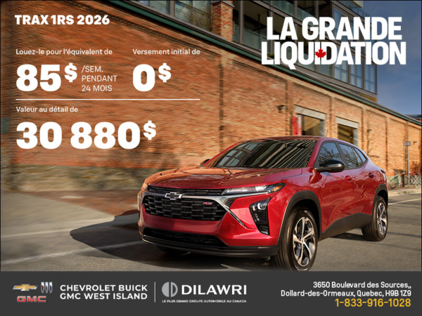 Le Chevrolet Trax 1RS 2026
