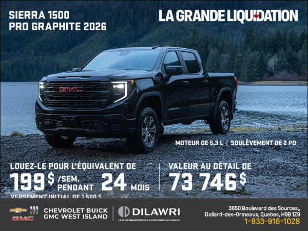 Le GMC Sierra 1500 Pro Graphite 2026 à cabine multiplace
