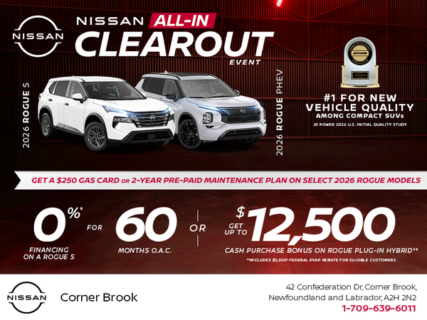 Finance the 2026 Nissan Rogue S and Phev Today!