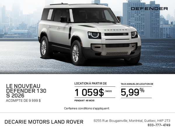 Le Land Rover Defender 130 S 2026