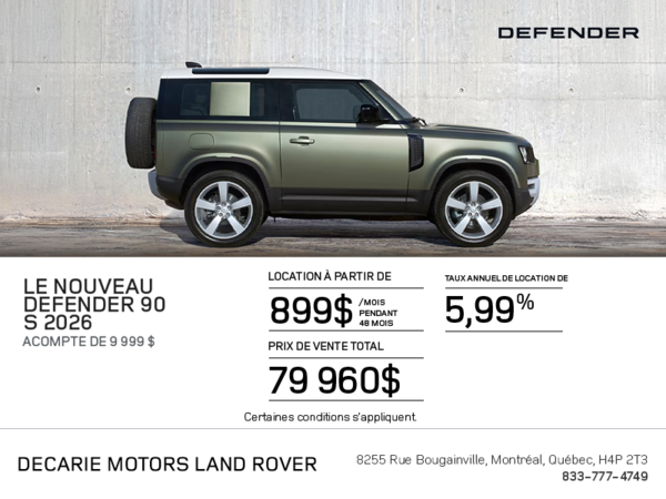 Le Land Rover Defender 90 S 2026