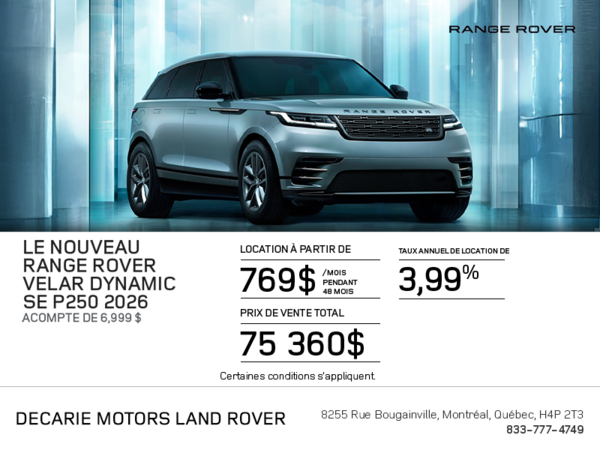 Le Range Rover Velar Dynamic SE 2026