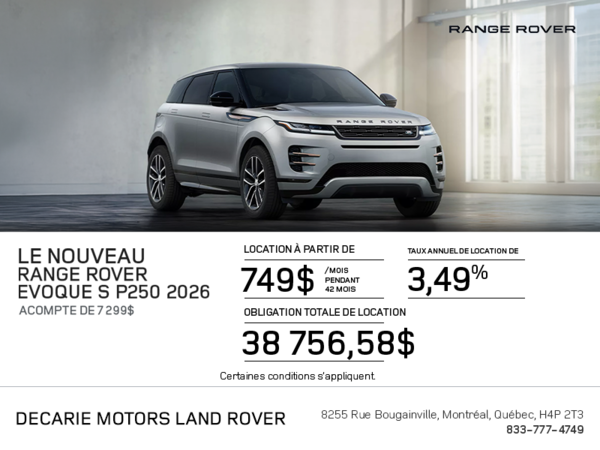 Le Range Rover Evoque S 2026