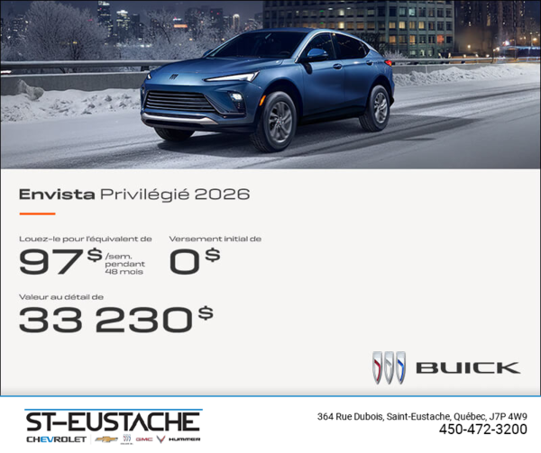 Procurez-vous la Buick Envista 2026