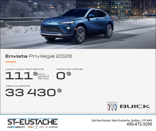 Procurez-vous la Buick Envista 2026