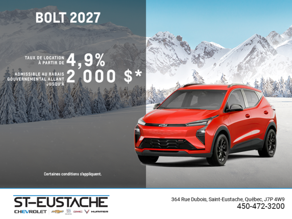 Procurez-vous le Chevrolet Bolt 2027
