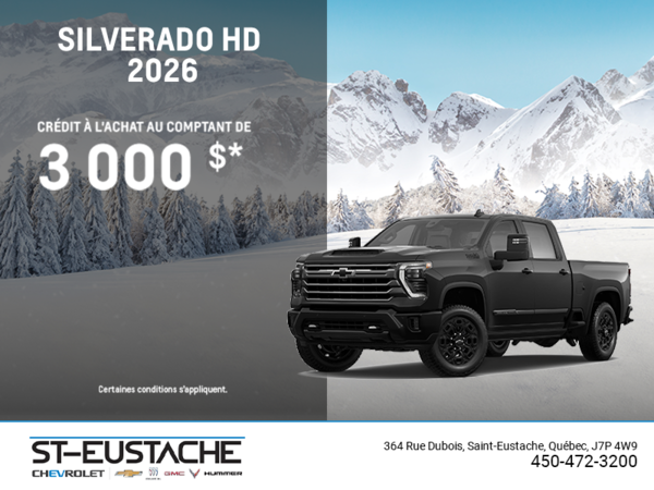 Procurez-vous le Chevrolet Silverado HD 2026