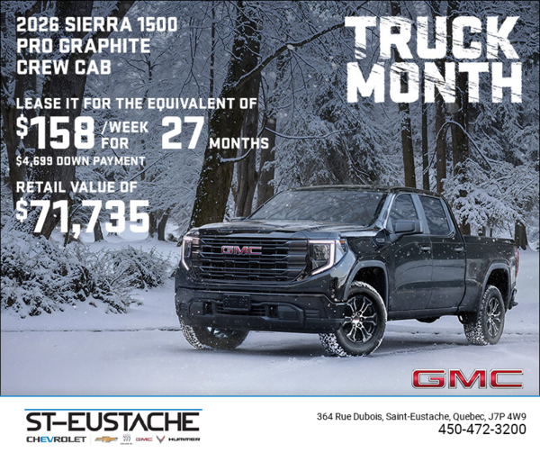 The 2026 GMC Sierra 1500 Pro Graphite Crew Cab