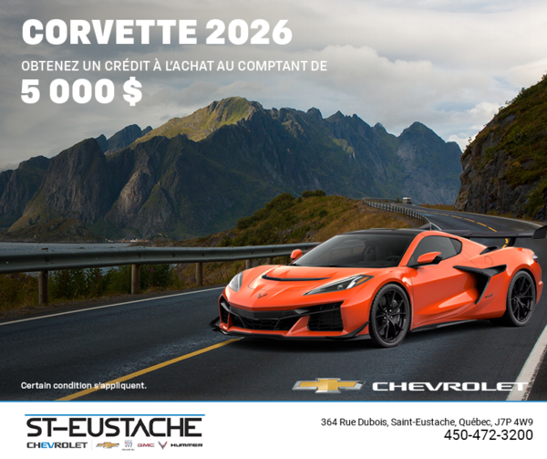 Procurez-vous le Chevrolet Corvette 2026