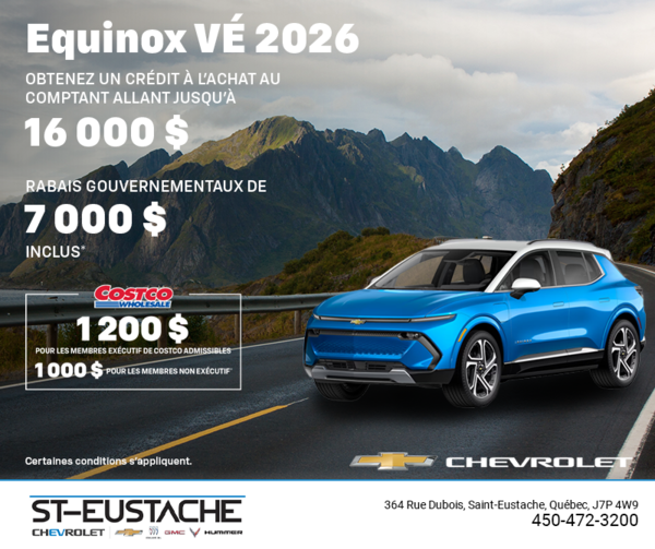 Procurez-vous le Chevrolet Equinox VÉ 2026