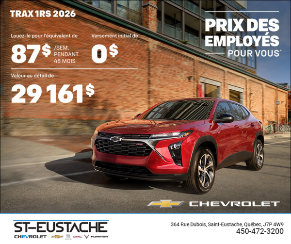 Le Chevrolet Trax 2RS 2026