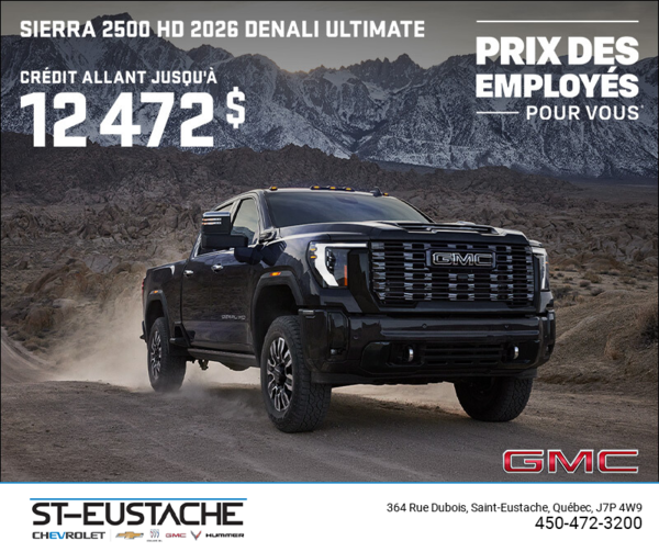 Le GMC  Sierra 2500 HD Denali Ultimate 2026