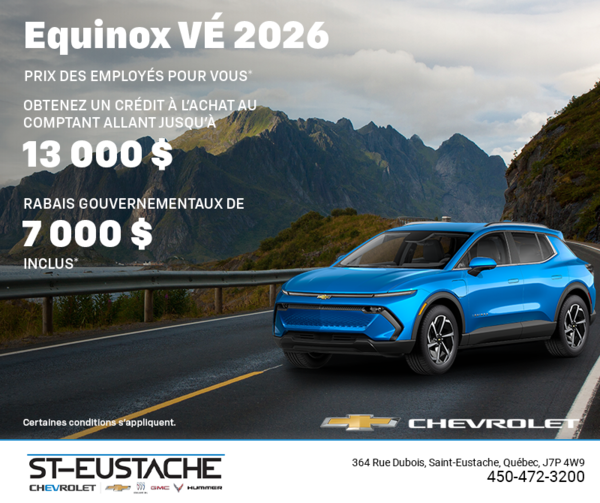 Procurez-vous le Chevrolet Equinox VÉ 2026