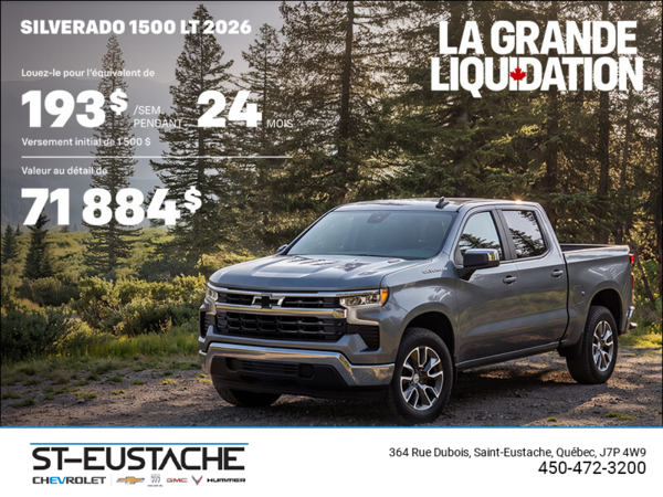 Le Chevrolet Silverado 1500 LT 2026