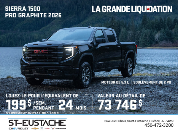 Le GMC Sierra 1500 Pro Graphite 2026 à cabine multiplace