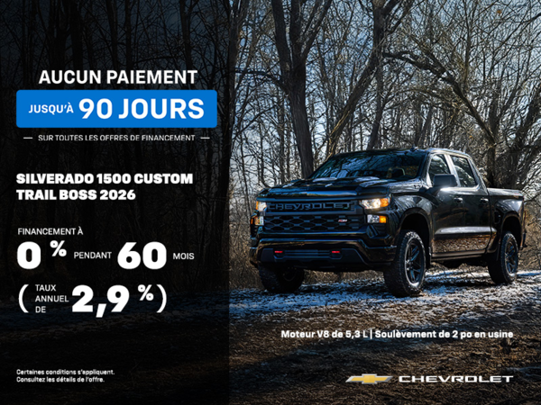 Procurez-vous le Chevrolet Silverado 1500 Custom Trail Boss 2026