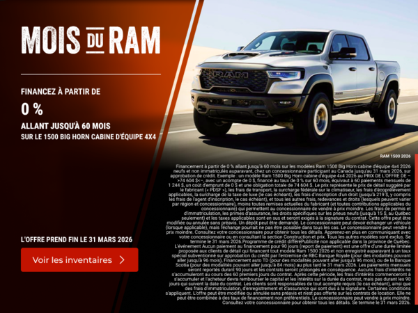 L'événement mensuel RAM