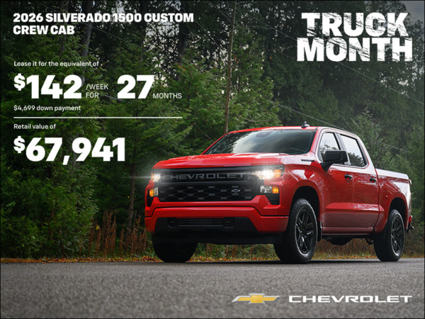 Get the 2026 Chevrolet Silverado 1500 Custom Crew Cab