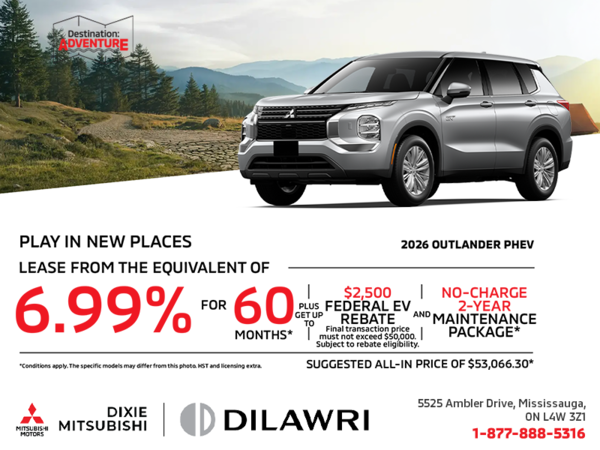 Get the 2026 Mitsubishi Outlander PHEV